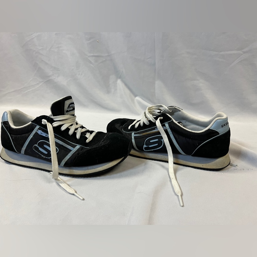 Skechers Black Suede Retro Sneakers with Zippers